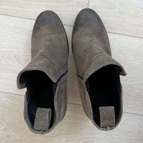 Suede Ankle Bootie in Sage Green - Picture 11 of 12